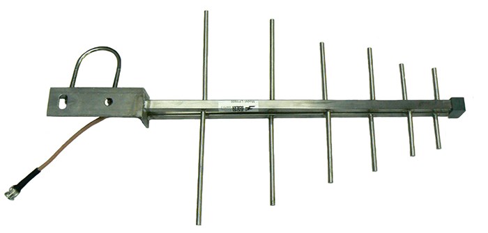 Broadband UHF log periodic antenna, 304 stainless steel, 300-400MHz, 150W, N-type female, 6.8dBi – 600mm